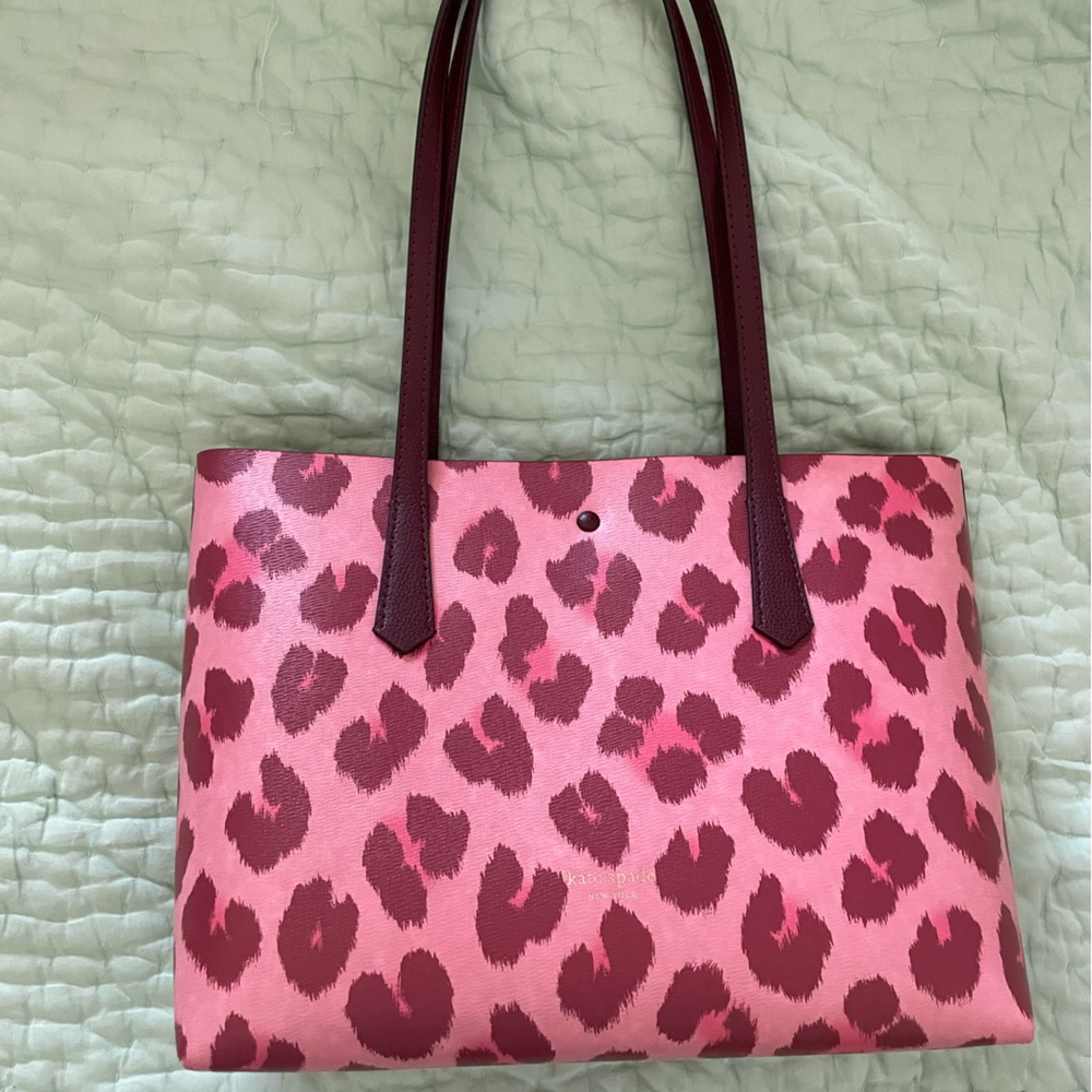 Kate Spade Pink and Red Animal Print Shoulder Bag